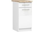 Mobiletto Da Cucina Oliwia S40 Bianco Lucido Con Piano In Laminato Sonoma 40X60 Cm