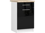 Armadio Da Cucina Oliwia S50 Con Piano Di Lavoro 50X60 Cm Bianco E Nero Lucido