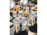 Set Di Piatti Chafing 4,7L Scaldavivande Buffet Matrimonio - Acciaio Inox 4 Pz. Oro - Utensili Da Portata Per Catering Ed Eventi