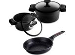 Fagor Set Di Pentole Alutherm 5 Pezzi Induzione Alluminio Antiaderente 2 Pentole 1 Padella Nero