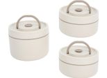 Contenitore Isolato Per Il Pranzo 304 In Acciaio Inox A Prova Di Perdite Bento Box Termico Rotondo Portatile Con Coperchio E Borsa Termica Beige 3PCS