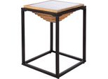 Gilde Beistelltisch, Quadratisch, "Moorea"", Metall, Schwarz, Naturfarben, Ve 1, L. 40 Cm, B. 40 Cm, H. 56 Cm 53351"