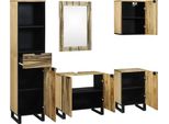 Vidaxl Set Di Mobili Da Bagno Con Cassetti 5 Pezzi Materiale A Base Di Legno Marrone