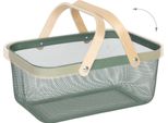 Relaxdays Cestino Quadrato In Filo Di Ferro Con Manici