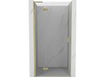 Mexen Mist-H L Porta Doccia Battente Sinistra 75 Cm, Trasparente, Oro Spazzolato - 8A5L-075-000-55-00-L