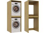Mobile Per Lavatrice E Asciugatrice Da Bagno Pola Twin Segmento Del Mobile Rovere Artigianale