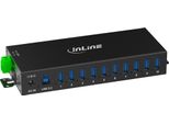 Inline® Hub Industriale Usb 3.2 Gen.1, 10 Porte, Alluminio, Con Alimentatore