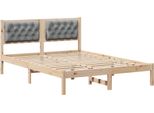 Vidaxl Struttura Letto Grigio Chiaro 150 X 200 Cm In Legno Di Pino Massiccio