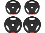 Sportnow Set Di 4 Pesi Per Manubri, 2 Pesi Da 2,5 Kg/5 Kg, Set Di Piastre Ponderali, Piastre Ponderali Per Manubri Da 2,5 Cm, Foro Ø 25/30 Mm, Nero