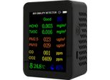 Misuratore Portatile Di Qualità Dell'aria 9In1 PM2,5 PM10 Co CO2 Tvoc Hcho Aqi Tester Di Temperatura E Umidità Rivelatore Di Anidride Carbonica A Schermo A Colori Con Funzione Di Visualizzazione Di Data E Ora