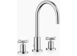 Dornbracht Tara MéLangeur De Lavabo à Trois Trous Avec Garniture D'éCoulement, Bec Pivotant à 360°, Saillie 165Mm, 20713892-93, 20713892-93
