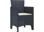 Vidaxl Sedia Da Giardino 2 Pezzi Antracite 53 X 49 X 85 Cm Polipropilene