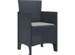 Vidaxl Sedia Da Giardino 2 Pezzi Antracite 53 X 49 X 85 Cm Pp