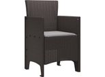 Vidaxl Sedia Da Giardino 2 Pezzi Marrone 53 X 49 X 85 Cm Pp