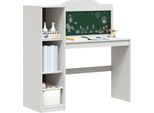 Vidaxl Scrivania Con Scaffale Aperto E Lavagna Roros Bianco
