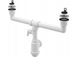Sifone Per Lavello Doppio Alcadrain Con Griglie In Acciaio Inox DN70 E Attacco A449P DN50/40