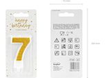 Candela Di Compleanno Numero 7 Con Glitter 7Cm Oro