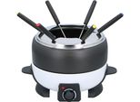Cuisinier Deluxe Fondue Set 6 Persone - Elettrico - Acciaio Inox - Fonduta Di Carne - Fonduta Di Formaggio - Fonduta Di Cioccolato - Bianco E Nero