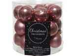 Baubles Natalizi In Vetro 2,5 Cm 24 Pezzi - Rosa Velluto