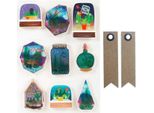 Adesivi 3D - Piante Grasse In Vasetti + 20 Etichette Adesive Kraft