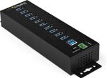 Startech.Com Hub Usb 3.0 Industriale 10 Porte Nero Montabile Su Guida Din