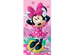 Asciugamano Disney Minnie Mouse, Telo Mare, Telo Bagno, Vestito Rosa Con Fiocco Per Capelli, 70 X 140 Cm, 100% Cotone