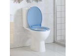 Vidaxl Sedile Per Wc Con Chiusura Ammortizzata Blu Ovale