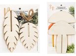 Decorazioni Natalizie In Legno - 3 Pigne + 2 Funghi