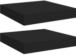 Vidaxl Mensole Sospese 2 Pezzi Nero 23X23,5X3,8 Cm Mdf