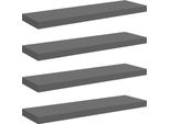 Vidaxl Mensole Sospese 4 Pz. Grigio Lucido 80X23,5X3,8 Cm Mdf