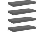 Mensole Sospese 4 Pz. Mdf Grigio Lucido 50X23X3,8 Cm
