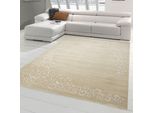 Tappeto Moderno - 120X160 Cm - Tappeto Orientale Con Filato Glitterato Tappeto Da Salotto Con Motivo Floreale Screziato In Beige Crema Dimensioni - 120 X 160 Cm