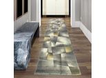 Tappeto Tappeto Moderno Tappeto Da Salotto A Pelo Corto In Giallo Pastello Grigio Dimensioni - 80 X 300 Cm
