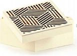 Scatola In Legno Con Coperchio Traforato - Geometrico - 9,5 X 9,5 X 6 Cm