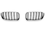 Griglia Radiatore Double Rip Cromo Nero Lucido Per Bmw Serie 3 F30 F31 2011-2015
