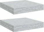 Vidaxl Mensole Sospese 2 Pz. Grigio Cemento 23X23,5X3,8 Cm Mdf