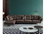 Divano In Pelle Divano Zona Giorno Design Angolare Divano Moderno Divano Angolare Forma L Marrone Nuovo