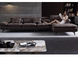 Soggiorno Mobili Soggiorno Design Moderno Divano Pelle Marrone Tessile Chaise Longue Nuovo