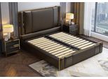 Letto Camera Da Letto Design Arredamento Moderno Letti Imbottitura Telaio Nuovo Nero