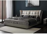 Camera Da Letto Grigia Letto Imbottito Chesterfield Mobili Italiani Jvmoebel ®