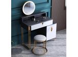 Tavolo Da Toilette Tavolo Da Letto Sgabello Specchio Gioventù Stile Moderno Set Legno