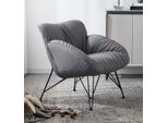 Poltrona Soft Soggiorno Televisione Divano Poltrona Sedia Velluto Grigio Relax Lounge