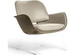 Poltrona Design Divano Divano Relax Pelle Lounge Club Imbottitura Seduta Lusso Beige Nuovo