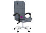 Vidaxl Sedia Da Ufficio Con Funzione Massaggio In Velluto Grigio Scuro