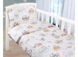 Lenzuola Per Culla, Bianco, Cotone Liscio, 100X135Cm + 45X60Cm