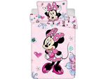 Jerry Fabrics Minnie Mouse Set Di Biancheria Da Letto Minnie Mouse Flowers 02'' Biancheria Da Letto Per Bambini 100X135 + 40X60 Cm, 100% Cotone