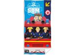 Carbotex Asciugamano Baby 70X140 Telo Mare In Cotone Blu Fireman Sam C24