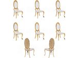 Sedia 6X Gruppo Poltrone Sedie Set Lusso Tessile Nuovo Sala Da Pranzo