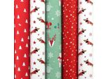 Carta Da Regalo Natalizia Della Gamma Santas Helper - 2 Metri X 70 Cm - 5 Rotoli