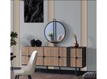 Credenza Credenza Con Specchio Set Cassettiera Legno 193Cm